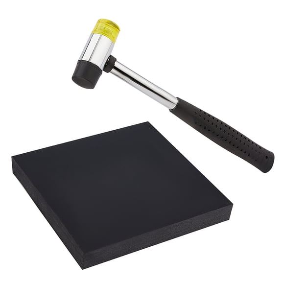 Installable Two Way Rubber Hammers Sledge Hammer with Steel Handle Square Block Rubber Platinum 2pcs/set