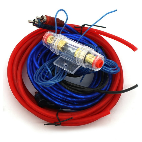 Installation Kit For Car Audio Subwoofer Amplifier, Professional Gauge Amplifier Wiring Ensures High Performance, AGU Fuse Holder Offers Overload Current Protection, Red, Blue