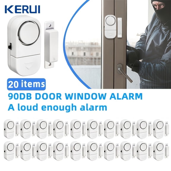 No Installation Required. KERUI Home And Personal Security Door Magnetic Sensor. 90-decibel Entry Alarm. Suitable for Homes, Cars, Garages, And RVs. DIY Kit, 20pcs.
