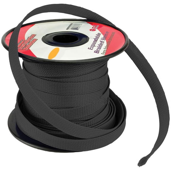 Installation Solution Expandable Braided Sleeve - Black (3/8" x 100 feet)