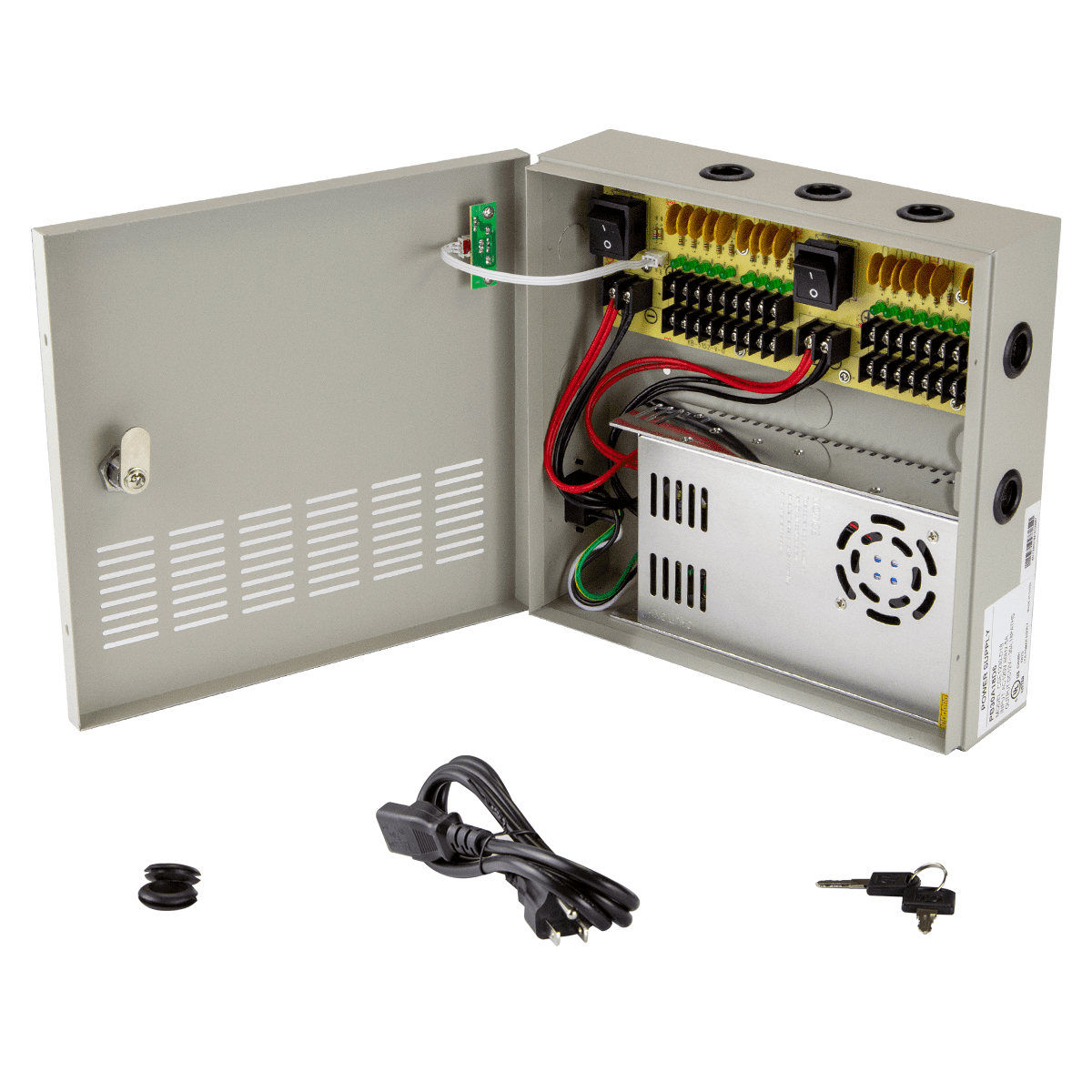 InstallerCCTV 18 Outputs 30 Amp 12V DC PTC CCTV Distributed Switching Power Supply for Security Camera w/ UL Listed