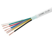 InstallerCCTV 22 AWG 6 Conductors Shielded Security Alarm Wire Cable, Riser Alarm Control Cable, 125ft Spool Full Copper for Fire/Sound/Security Burglar Station Wire Security