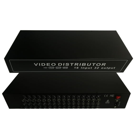 InstallerCCTV HD CCTV Video Distribution, 16 BNC in / 32 Out, Amplifier, RG59, AHD HD-TVI HD-CVI, 16 Channel Multiplexer