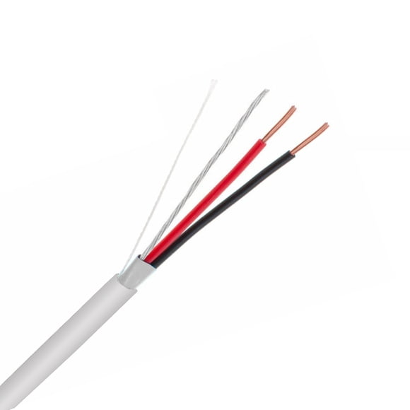 InstallerCCTV Shielded Alarm Control Cable, 22 AWG 2 Conductors (7 Strand) Riser Alarm Cable, 125ft, Full Copper, for Fire/Sound/Security Burglar Station