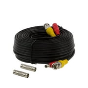 InstallerCCTV Video Power BNC Coaxial Extension Cable with BNC Connectors for Surveillance CCTV Security Camera - 100ft Black