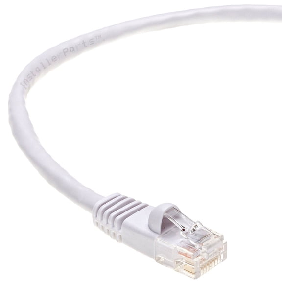 InstallerParts (10 Pack) Ethernet Cable CAT5E Cable UTP Booted 9 FT - White - Professional Series - 1Gigabit/Sec Network / Internet Cable, 350MHZ