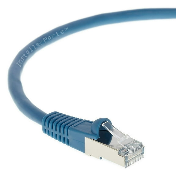 InstallerParts (10 Pack) Ethernet Cable CAT6 Cable Shielded (SSTP / SFTP) Booted 20 FT - Blue - Professional Series - 10Gigabit/Sec Network / High Speed Internet Cable, 550MHZ