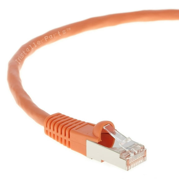 InstallerParts (5 Pack) Ethernet Cable CAT6 Cable Shielded (SSTP / SFTP) Booted 3 FT - Orange - Professional Series - 10Gigabit/Sec Network / High Speed Internet Cable, 550MHZ