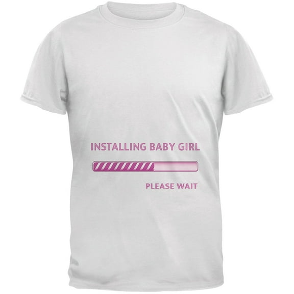 Installing Baby Girl Funny White Adult T-Shirt - 2X-Large