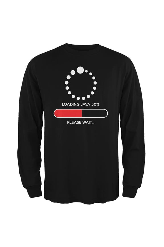 Installing Java Coffee Funny Black Adult Long Sleeve T-Shirt - Medium