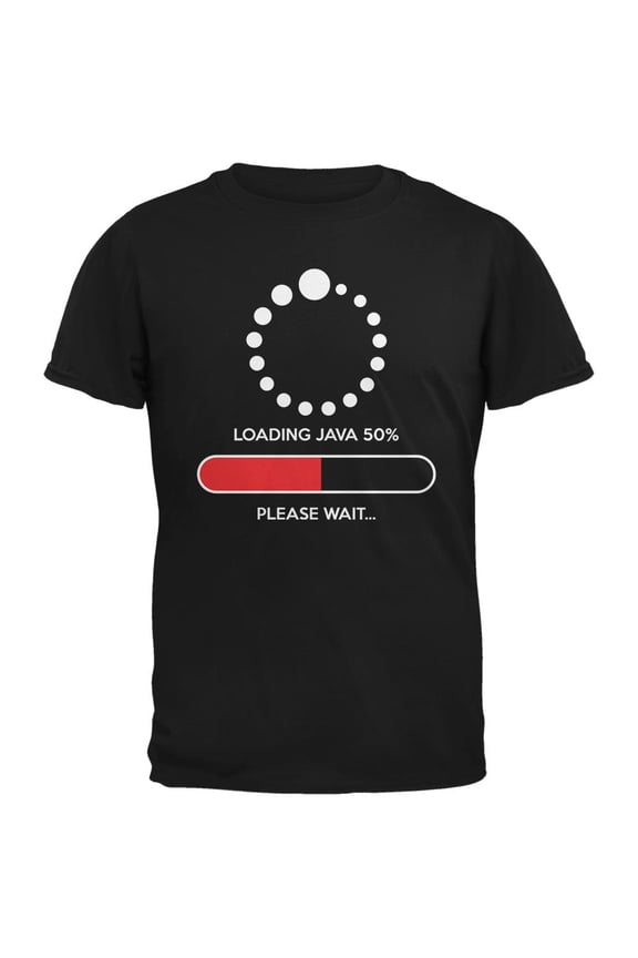 Installing Java Coffee Funny Black Adult T-Shirt - Large
