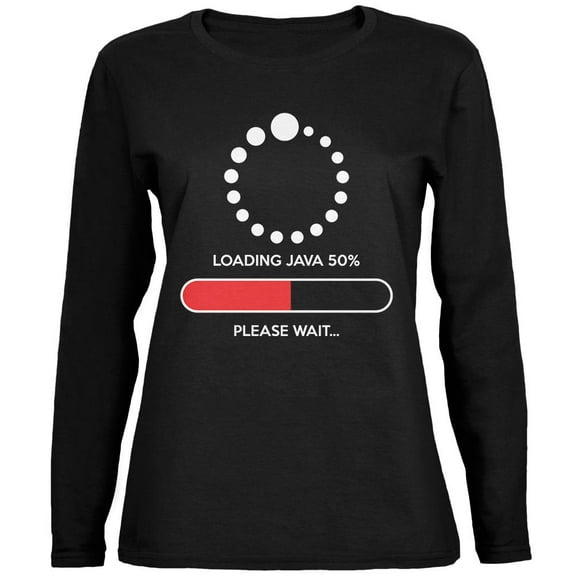 Installing Java Coffee Funny Black Womens Long Sleeve T-Shirt - Medium