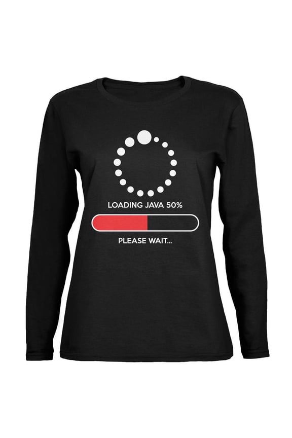 Installing Java Coffee Funny Black Womens Long Sleeve T-Shirt - Small