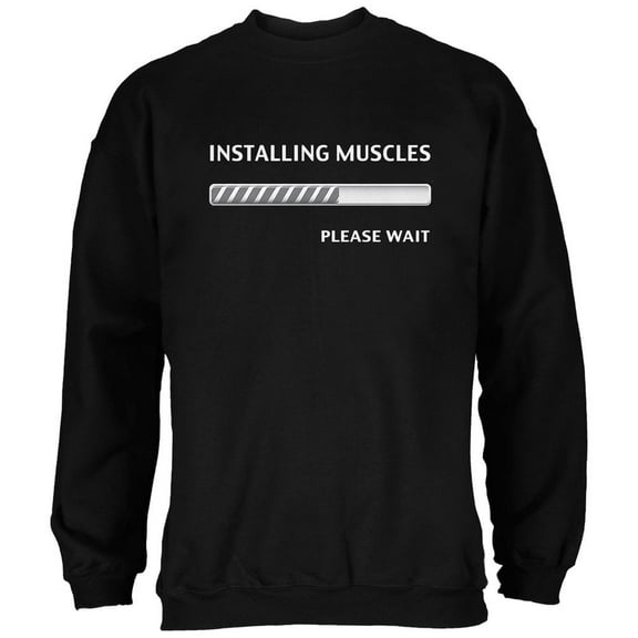 Installing Muscles Black Adult Sweatshirt - 2X-Large