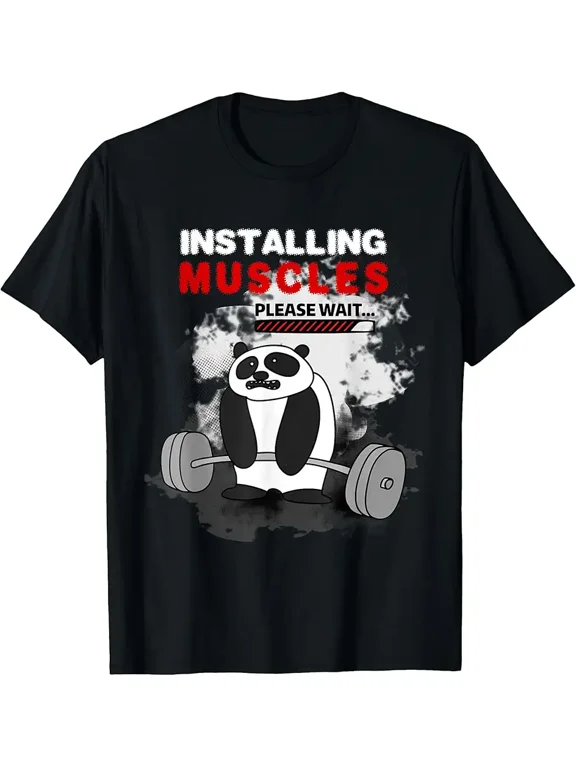 Installing Muscles Please Wait Funny Exercise Gift T-Shirt