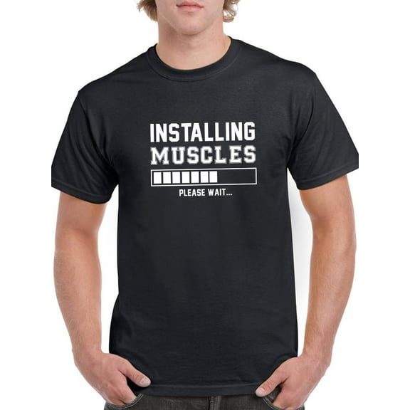 Installing Muscles T-Shirt Men -Smartprints Designs, Male Medium