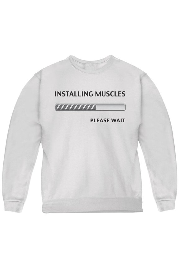 Installing Muscles Youth Sweatshirt White YLG