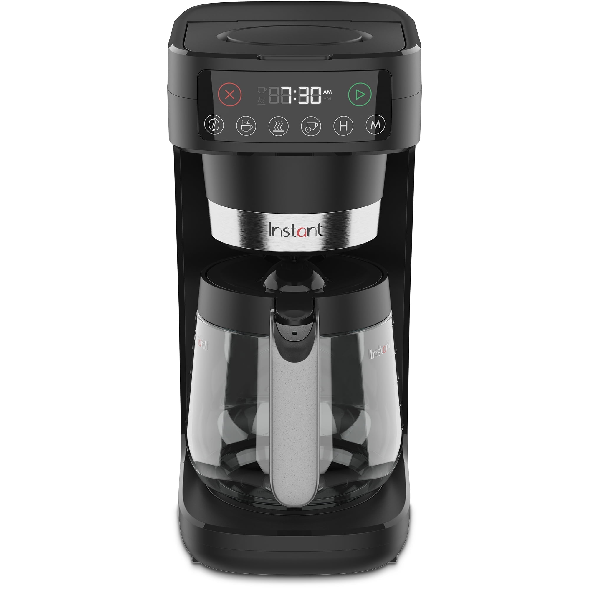 Instant Infusion Brew Plus 12-Cup Black Glass Coffee Maker