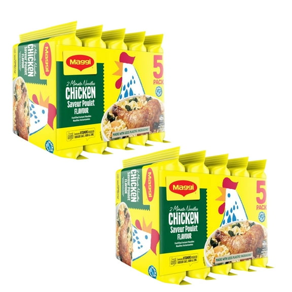 Instant 2 Minute MAGGI Noodles Chicken Flavor (Pack Of 10 x 80g EA) Enjoy your Chicken flavoured noodles, To boost the goodness in your bowl ... HALAL