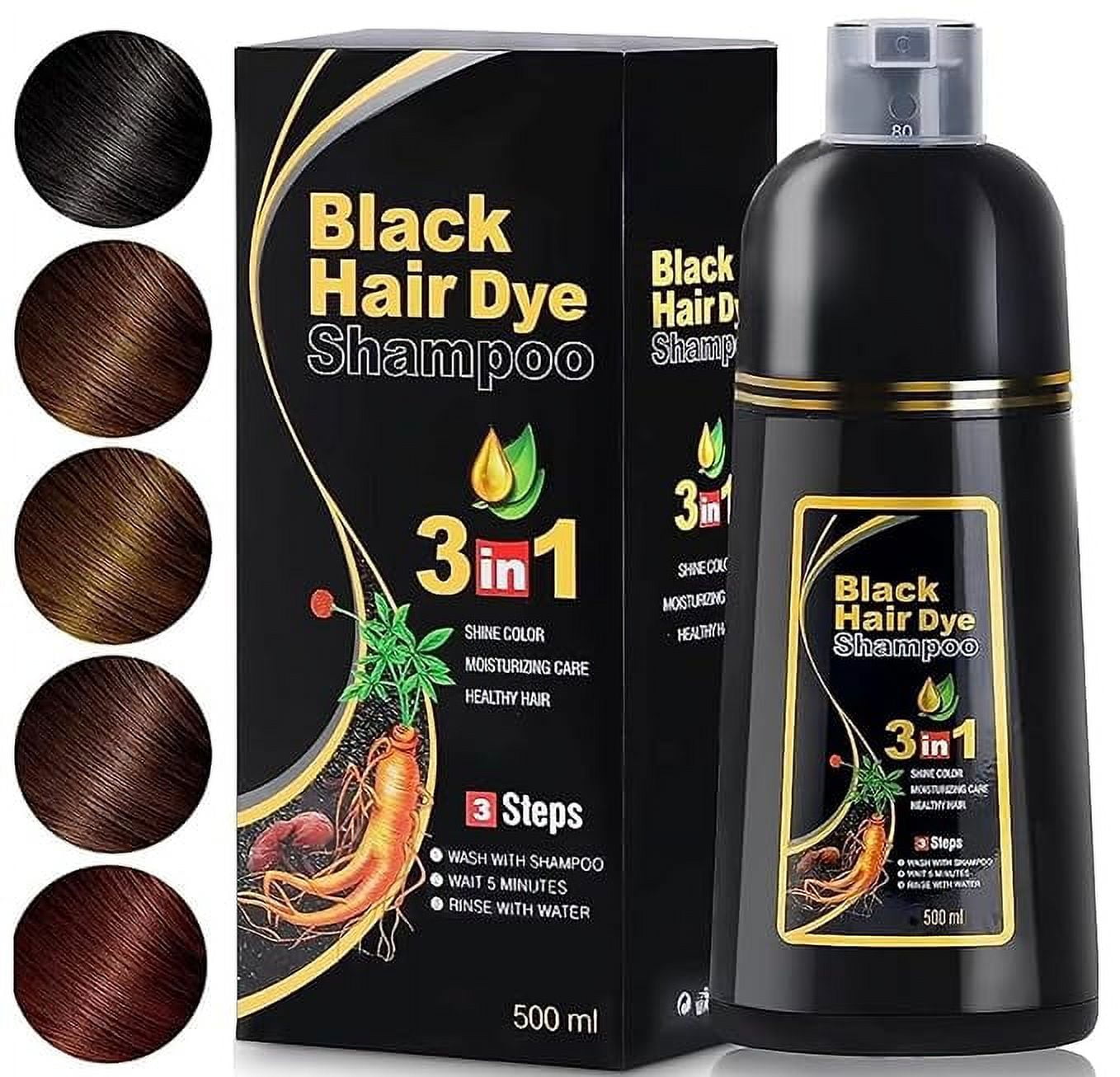 Instant 500ML Permanent Black Hair Shampoo Organic Natural Fast Hair