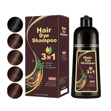 Instant 500ML Permanent Brown Hair Shampoo Organic Natural Fast Hair Dye Plant Essence (Coffee)