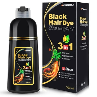 Instant 500ML Permanent Brown Hair Shampoo Organic Natural Fast Hair Dye, for Women and Men, Herbal, 3 in 1 100% Grey Cover