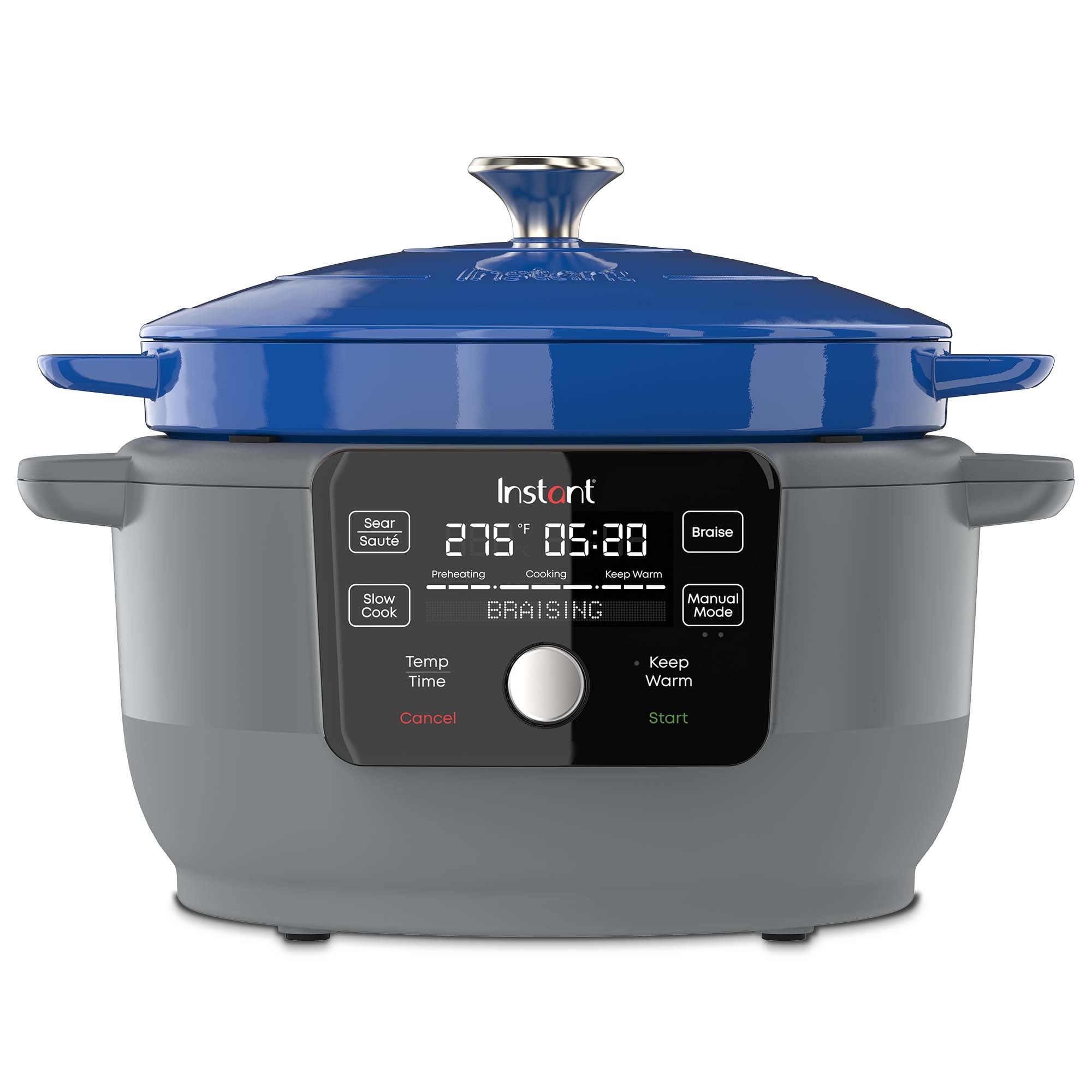 Instant Electric Round Dutch Oven 6 Quart 1500W From the Makers of Instant Pot 5 in 1 Braise Slow Cook Sear Saute Cooking Pan Food Warmer Enameled Cast Iron Included Recipe Book Green Walmart