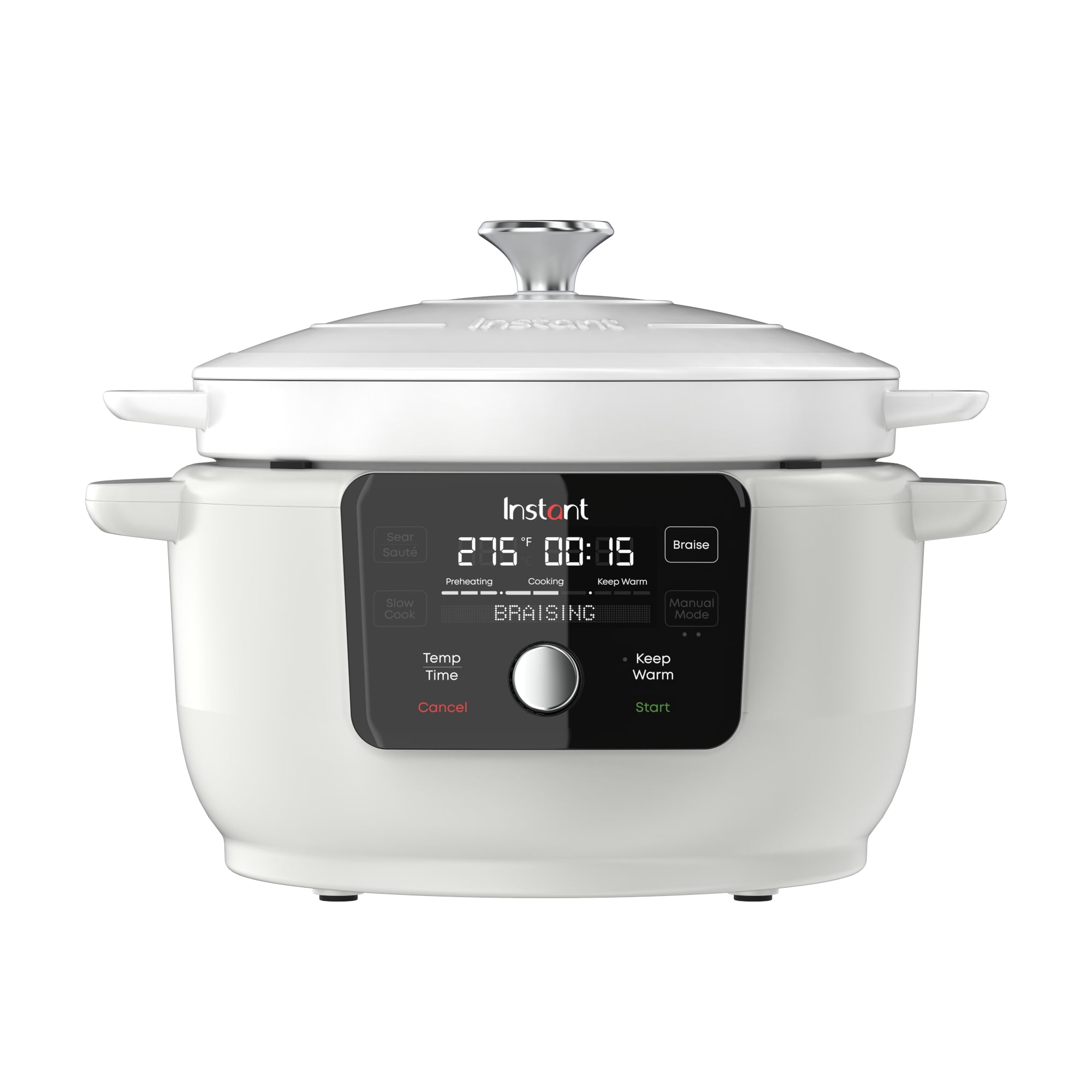 Instant 6Quart Electric Round Dutch Oven, 5in1 Braise, Slow Cook
