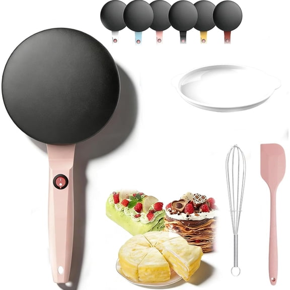 Instant 8" Electric Crepe Maker, Nonstick Portable Crepe Pan with Automatic Temperature Control, Quick Heat Pancake Griddle for Crepes, Tortillas, Breakfast Cooking