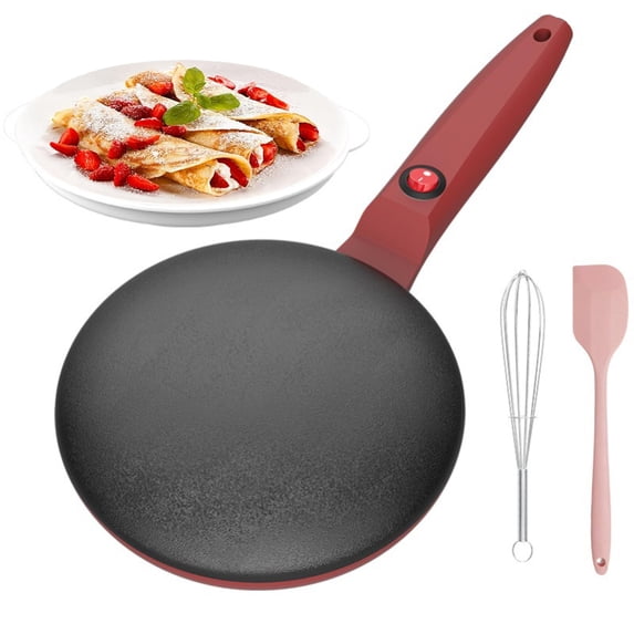 Instant 8" Electric Crepe Maker Quick Heat, 110-120V Non-stick Electric Griddle Auto Thermostat Control Comfortable Long Handle for Pancakes, Tortillas, Flatbreads, And Similar Items