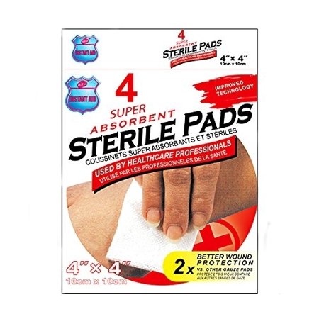 Instant Aid- Super Absorbent Sterile Pads (4 In 1 Pack) (Pack of 3) By Purest