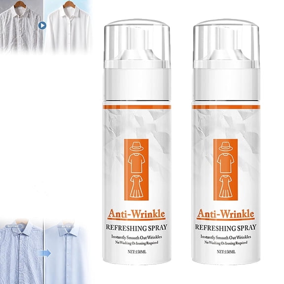 Instant Anti-Wrinkle Fabric Spray, Anti Static Spray and Instant Wrinkle Release for Clothes, 2pcs
