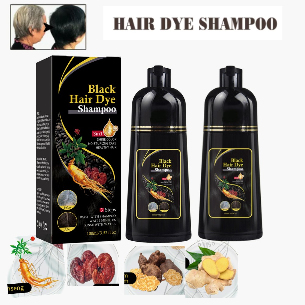 Instant Black Hair Dye Shampoo for Women Hair Color Shampoo Gray Hair