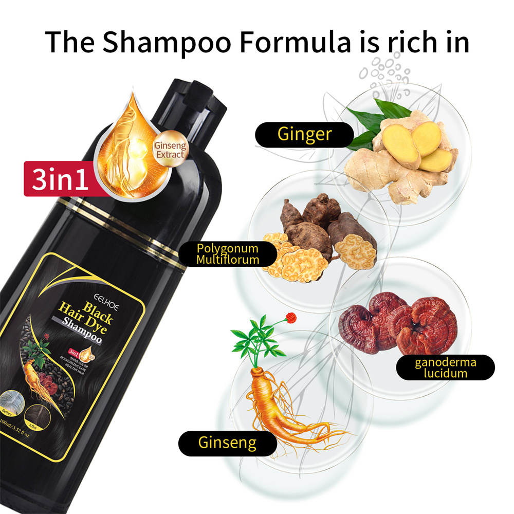 Instant Black Hair Dye Shampoo for Women Hair Color Shampoo Gray Hair