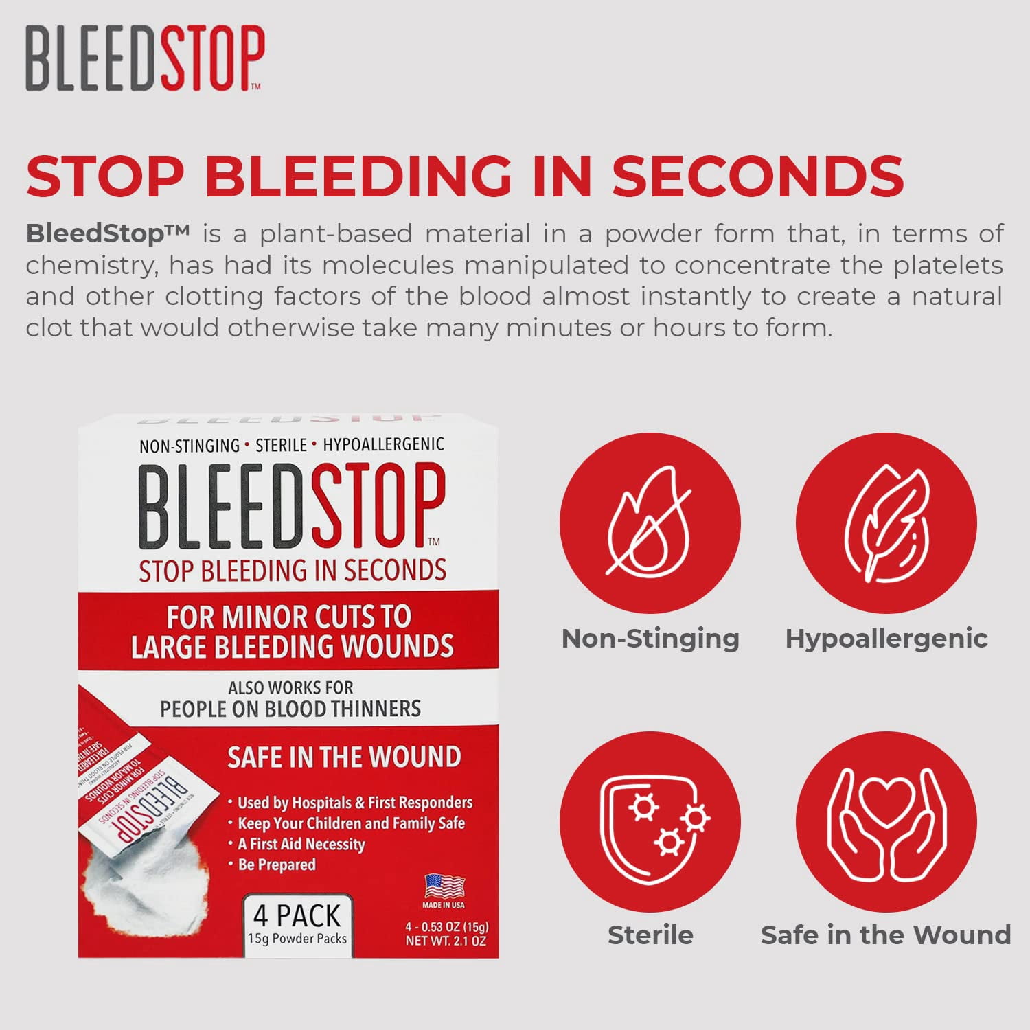 Instant Blood Clotting Powder - Essential First Aid for Camping Safety ...