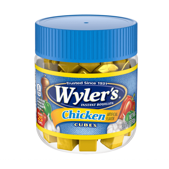 Instant Bouillon Chicken Cubes Chicken Flavored 8 Pack 3.25 Ounce Jars