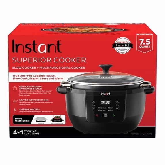 Instant 7.5 Quarts Superior Slow + Multifunctional 4 in 1 Cooker 1 ea