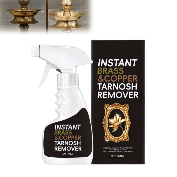 Instant Brass Tarnish Remover Spray, Brass & Copper Cleaner Polish, Fast Acting Tarnish Cleaner for Metal Surfaces, Easy Spray Formula for Brass Copper Restoration (1PC)