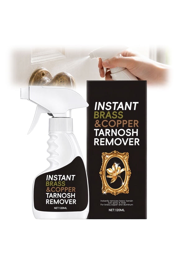 Instant Brass Tarnish Remover Spray – Fast-Acting Cleaner & Polish, No Scrubbing Required, Restores Natural Shine on Brass, Copper & More (1PCS)
