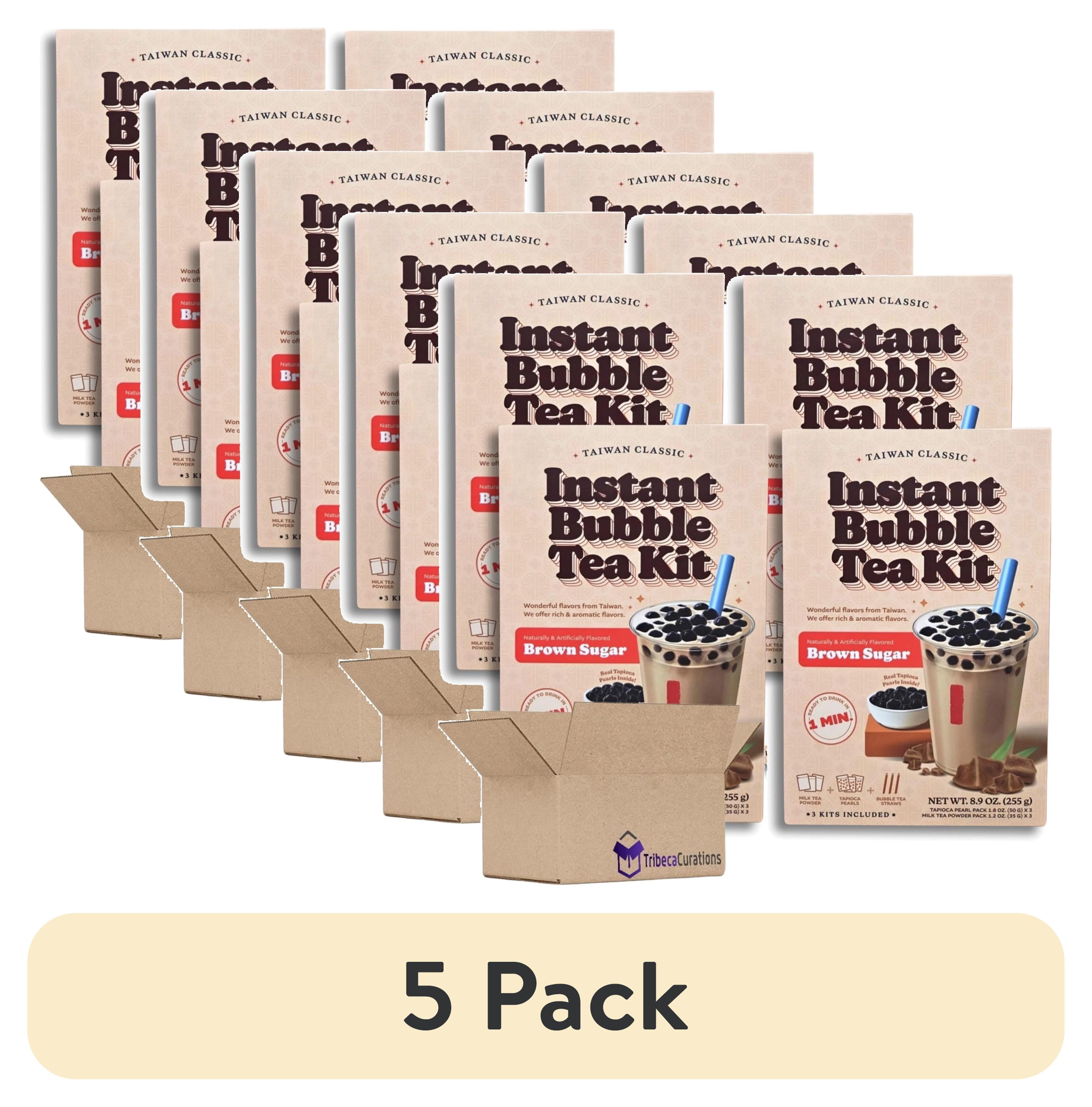 (5 pack) Instant Bubble Tea Kit Value Pack Flavor Pack of 4 (12
