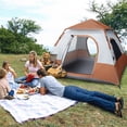 thumbnail image 1 of Instant Cabin Tent, 4 Person Camping Tent with Carry Bag for Family Camping & Hiking, Ventilation Brown, 1 of 14