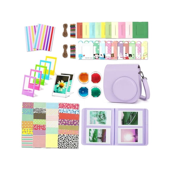 Instant Camera Accessories Compatible with Instax Mini 11 Instant Film Camera Include Case/Album/Wall Hang Frames/Film Frames/Border Stickers/Corner Stickers Blue