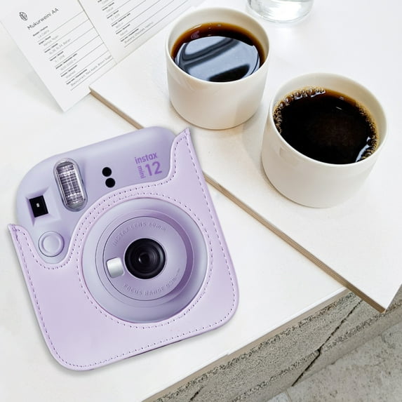 Instant Camera Protective Case PU Leather Camera Storage Bag With Removable Adjustable Shoulder Strap Replacement For Mini 12