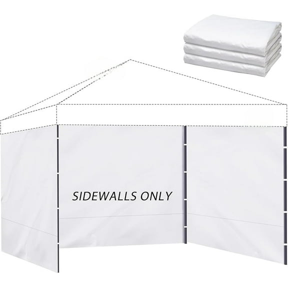Instant Canopy Sidewalls for 10x10 Pop Up Canopy Tent, 300D Waterproof Material for Outdoor Events, Vendor Booths, and Privacy (Sidewalls Only, Canopy Not Included)(White, 10x10ft-3pcs)