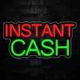 thumbnail image 1 of Instant Cash LED Neon Sign 20"L x 10"H #32409, 1 of 3