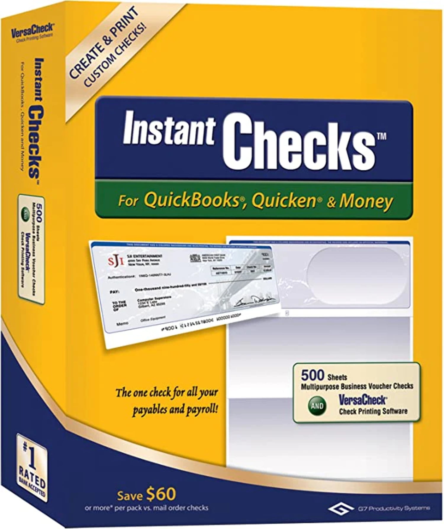 Instant Checks for QuickBooks, Quicken Money Form 1000 Business