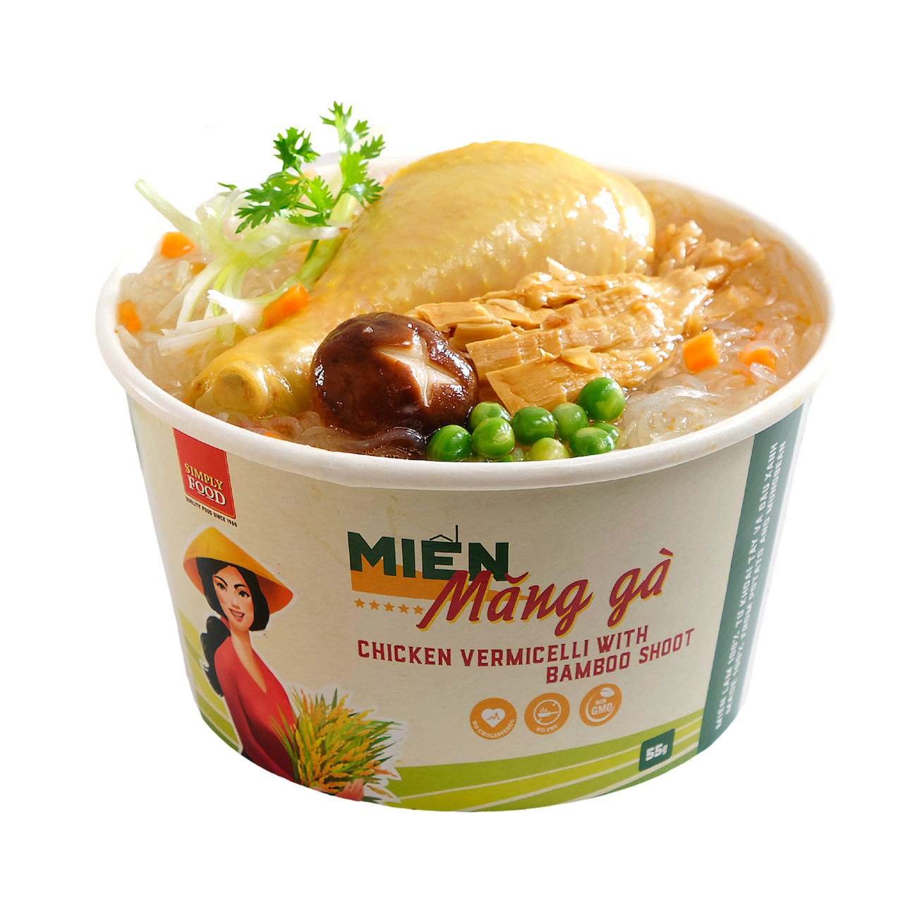 Instant Chicken Glass Noodle (9 Bowls/Box) 1.99 per Bowl (55g), Fork