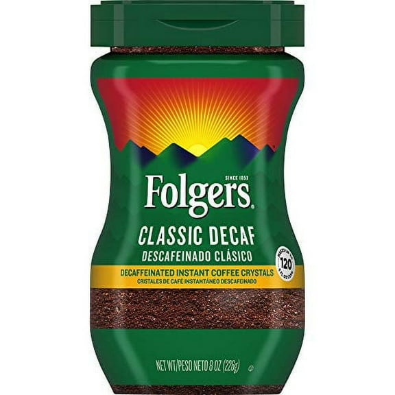 Instant Coffee Crystals, Decaf Classic, 8 Oz | Bundle of 2 Each