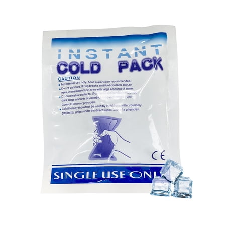 Instant Cold Pack 6 x 8 Inch. Pack of 10 First Aid Instant Cold Packs for Injuries, Spasms, Burn. Single Use Instant Cold Compress First Aid. Portable Instant Ice Packs for Injuries Disposable