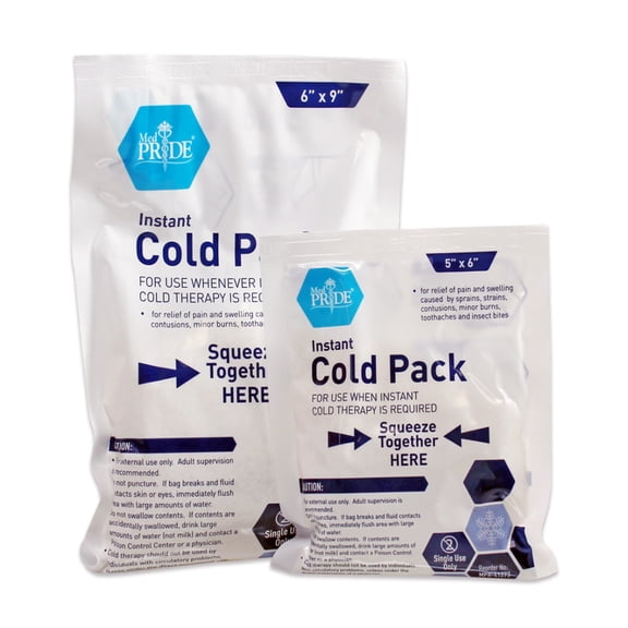 MED PRIDE Ice Packs 24-Pack 6x9in Instant Cold Pack for Injuries & Pain Relief, Disposable Cold Compress Therapy Bags for First Aid & Recovery